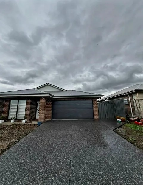 Concrete driveway at a newly built home on the Central Coast